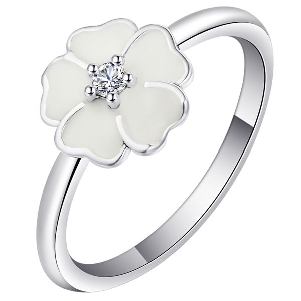 

hainon silver color charming rings for women 2019 new arrival beautiful cute flower finger rings for women weddings gifts, Slivery;golden