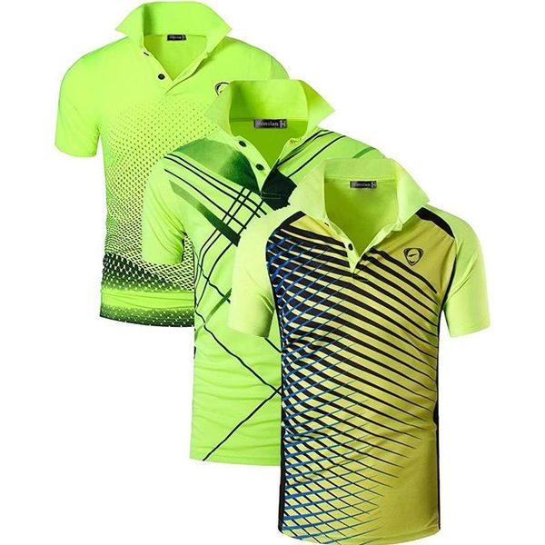 

jeansian 3 pack men's sport tee polo shirts polos poloshirts golf tennis badminton dry fit short sleeve lsl195 packa, White;black