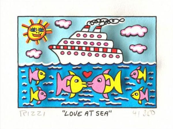 

james rizzi -love at sea home decor handpainted oil painting on canvas wall art canvas pictures 191221