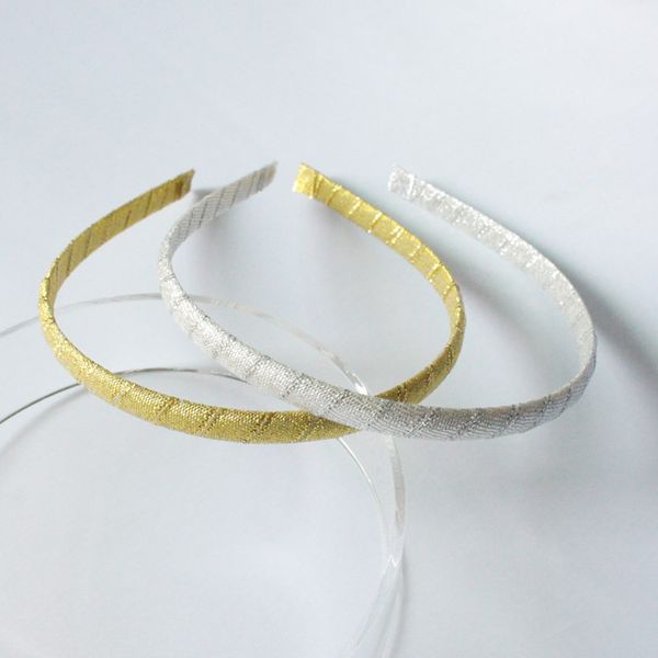 

webbing around cloth headband gold gold plastic headband, Brown