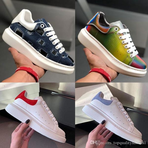 

2020 with box designer men shoes fashion vintage luxury women leather lace up platform oversized sole sneakers triple white casual shoes, Black