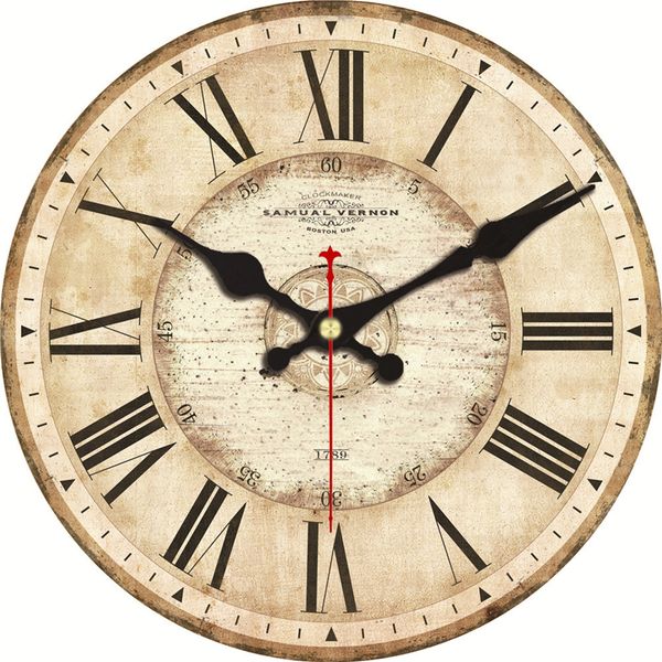 

6 inches 5 patterns vintage wall clocks roman number design silent room decoration home decor watches large wall clocks no ticking sound