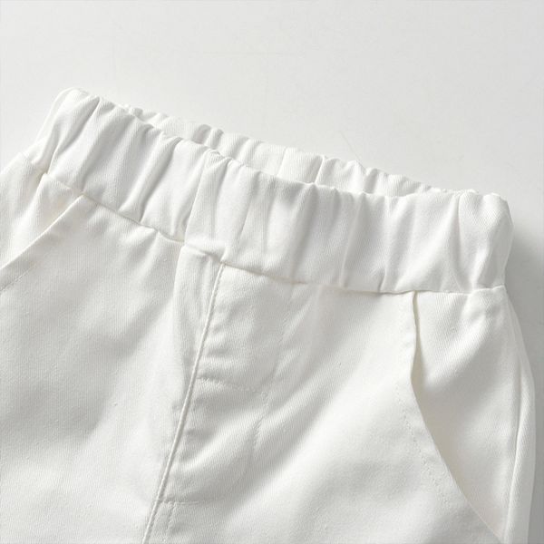 

toddler baby boy clothing set summer short sleeve bow tie leaf print t-shirt +shorts outfits casual gentleman 2pcs suit, White