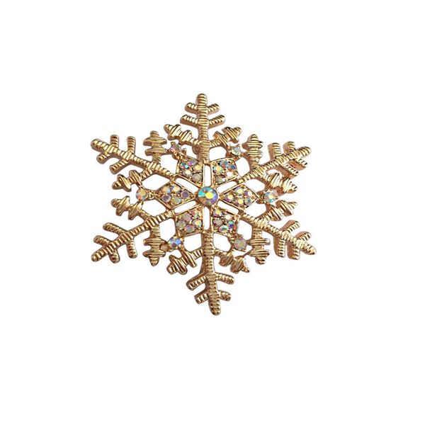 

fashion brooch pin golden snowflake winter snow theme ladies brooch pin gift, Gray