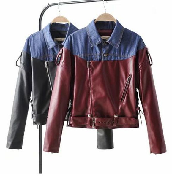 

женская весенняя и осенняя мода бизнес английский новый стиль бутик индивидуальный плечо ковбой шить кожаное пальто / s, Black