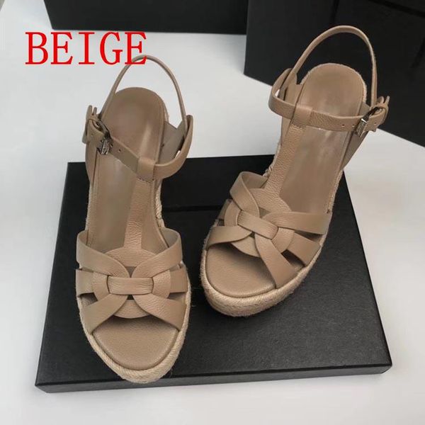 

t-tied buckle strap shoes party summer soft leather sandels classic wedge, Black