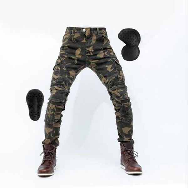 

komine classic motorcycle jeans drop resistance slim denim cycling racing pants motocross off-road hockey pants with knee pads