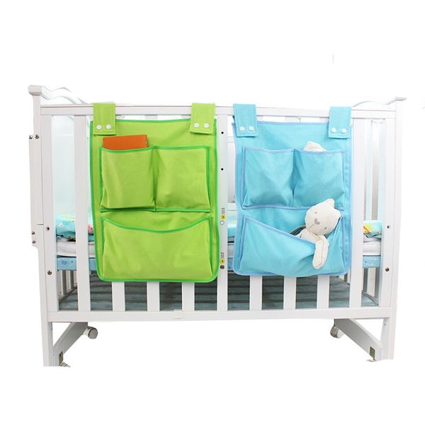 

new baby crib organizer canvas newborn bed hanging storage bags toddler toy diaper storage pouch for crib baby bedding set