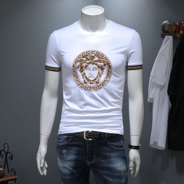 

2019 new pattern ummer men t hirt embroidery and exqui ite t hirt hort leeve and korean ver ion mercerization cotton t hirt309