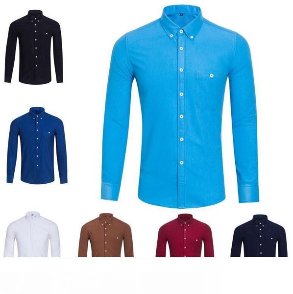 

горячая распродажа осень и зима мужская рубашка с длинными рукавами чистая мужская повседневная рубашка мода оксфордская рубашка социальная, White;black