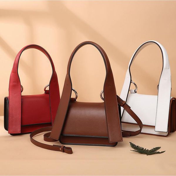 

belle2019 leather genuine woman tide napa cowhide ribbon single shoulder portable ma'am small square package