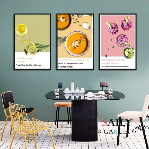 

kitchen bar room decor canvas painting nordic minimalist coffee foods posters modern home decoration wall art print pictures
