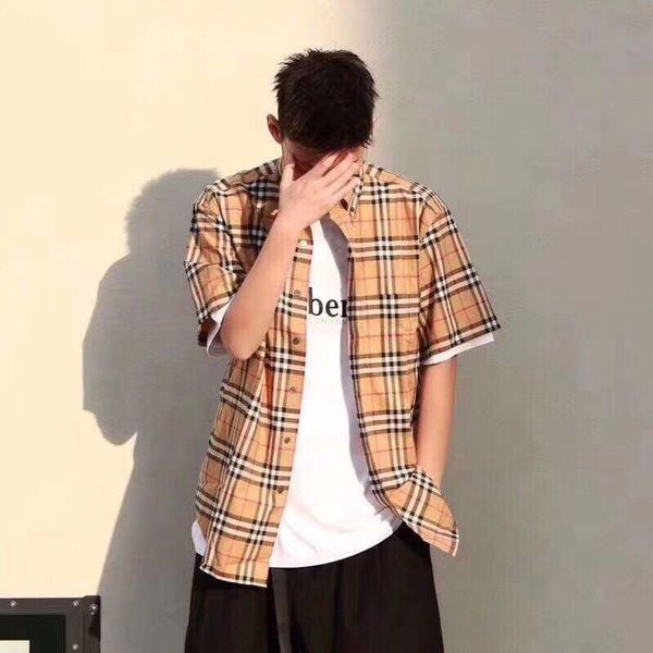 

Мужская женская одежда лето дизайнер клетчатая рубашка мужчины и женщины бренд с