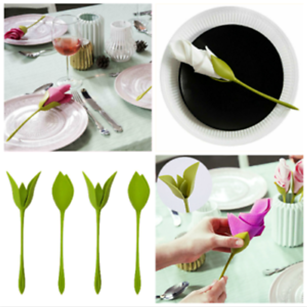 

bloom napkin holders table green flower bud holder serviette decor