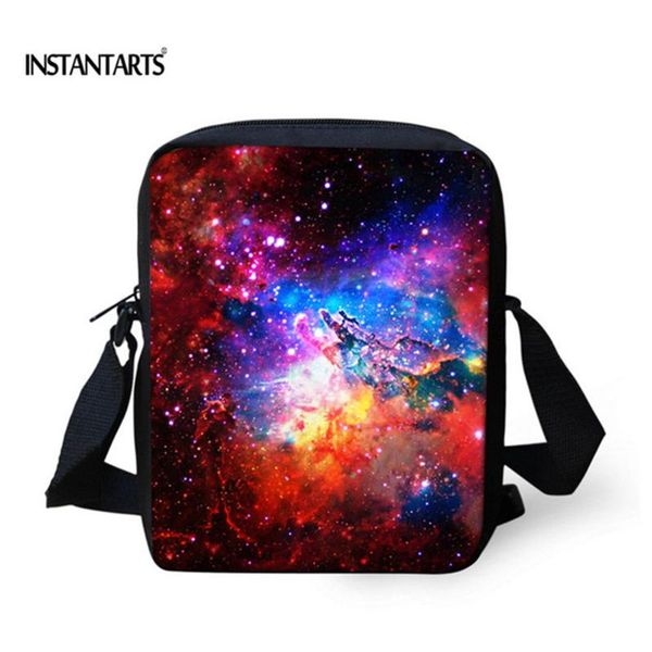 

instantarts universe space printing men mini cross-body bags messenger women bag casual women travel handbags