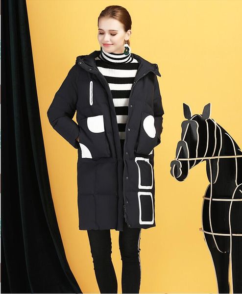 

new winter style hooded women's down jacket, down jacket, Black