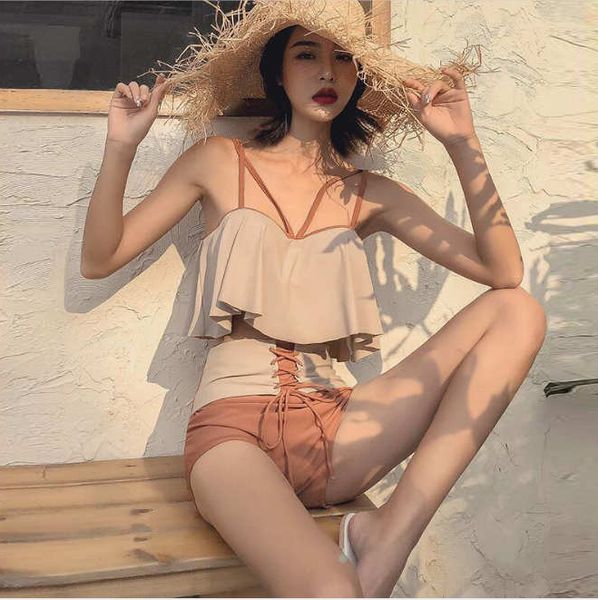 

2020 womens designer swimwear solid high waist tankinis for womens 2020 new fashion natural color womens swimwear, White;black