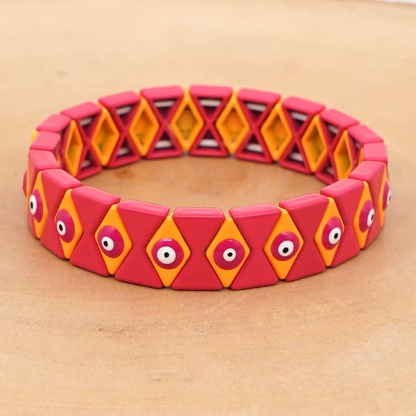 

shinus evil eye bracelet for women enamel tile beads bracelets mexico new pulsera mujer 2019 turkish eye jewelry femme wholesale, Black