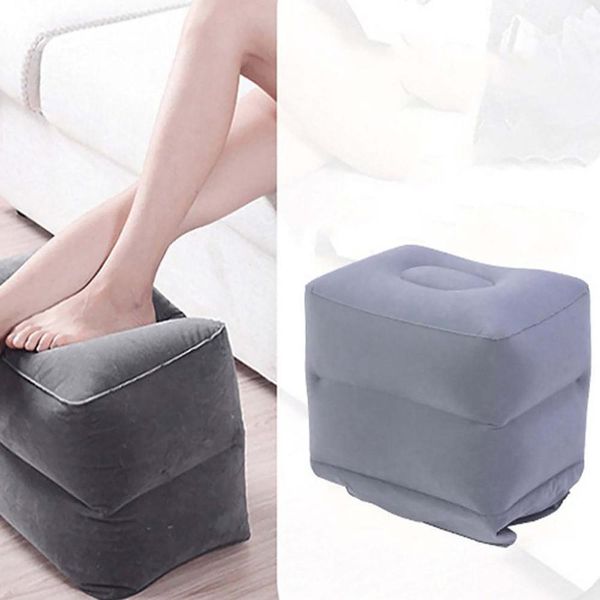 

portable travel inflatable footrest pillow airplanes rest sleeping flocking foot mat for kids foot pad