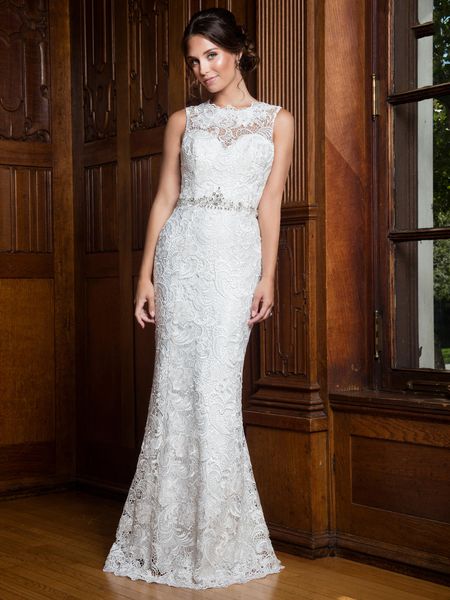 

noble ivory lace jewel applique beads mermaid wedding dresses bridal pageant dresses wedding attire dresses custom size 2-18 kf1219218, White