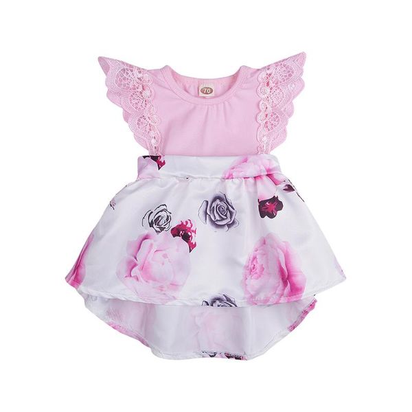 

floral printed size party princess dress infant baby dress toddler newborn kids kid's clothing tutu baby mini cotton, Red;yellow