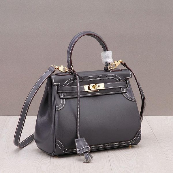 

luxurious2019 lace package genuine leather original edition plain weave cowhide woman baotou layer skin ma'am bag handbag