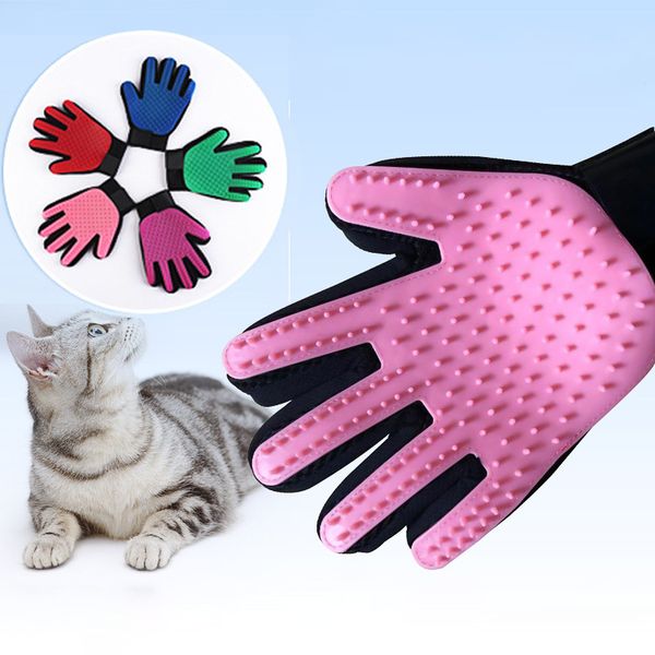 

Pet hair cleaning bru h glove comb dog cat grooming bathing glove dog cat ma age hair removal grooming left right hand glove bh1718 zx