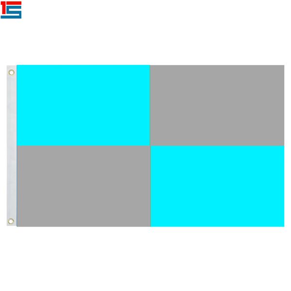 

sky blue and grey solid banner flag 3ft x 5ft polyester, 90*150cm flag with 2 grommets,flags of simple colour