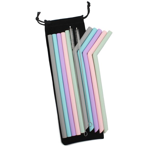 

reusable silicone drinking straws for coffee juice wine beer straws party accessories bar accessories