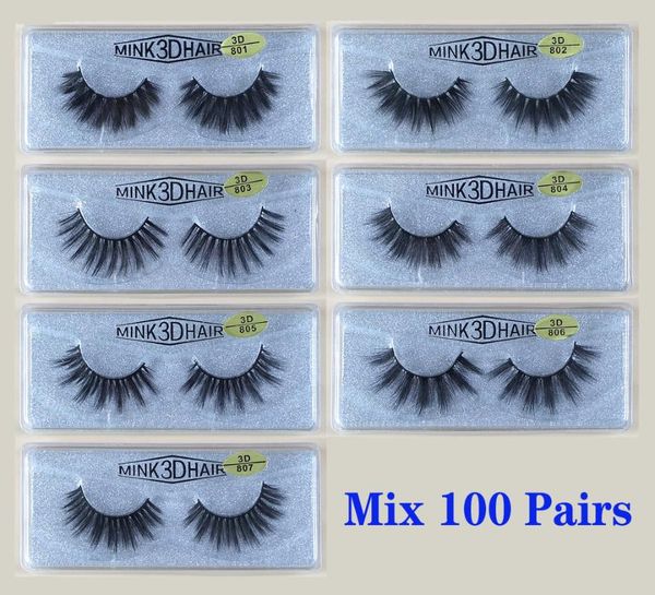

wholesale eyelashes 30/50/70/100 pairs 3d mink lashes bulk natural false eyelashes hand made makeup eye lashes 3d mink