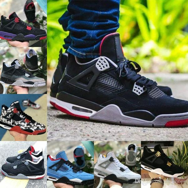 

sales 2019 bred 4s men designer basketball shoes 4 pale citron pure money lighting royalty black white cement trainer sports sneakers