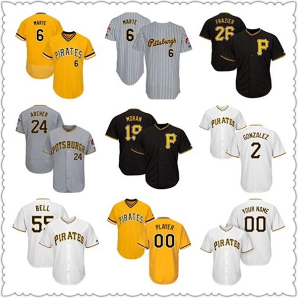 

pittsburgh # pirates custom mens baseball jerseys knit jersey josh bell starling marte adam frazier chris archer colin moran erik gonzalez, Blue;black