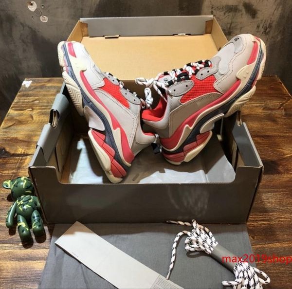 

designer triple s casual shoes red green triple s sneaker trainer shoes new colors dad shoes selling