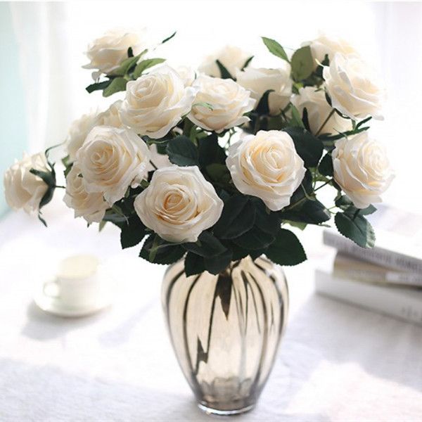 

european artificial flower bouquet 10pcs french rose bouquet ornaments living room decorative table floral silk flower imitation