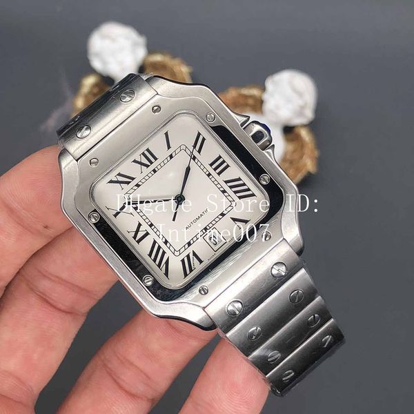 

2019 luxury men stainless steel watch 2813 automatic movement mechanical silver case rivets bracelet men sports wristwatches, Slivery;brown