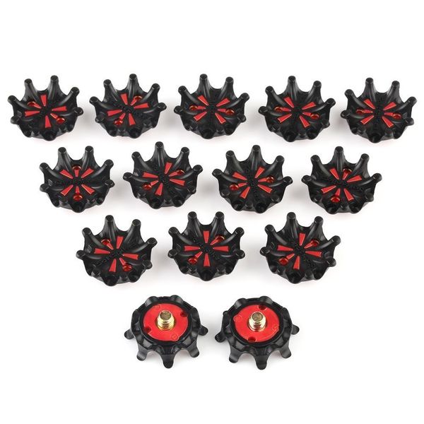 

56pcs golf shoe spikes stinger screw small metal thread black + red