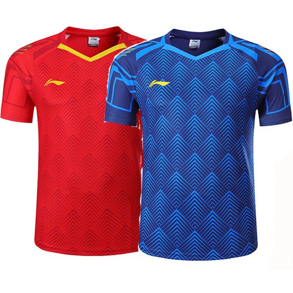 

2020 li-ning table tennis national shirt short-sleeved competition t-shirt world table tennis national uniform men women,tennis shirt 21039, White;yellow