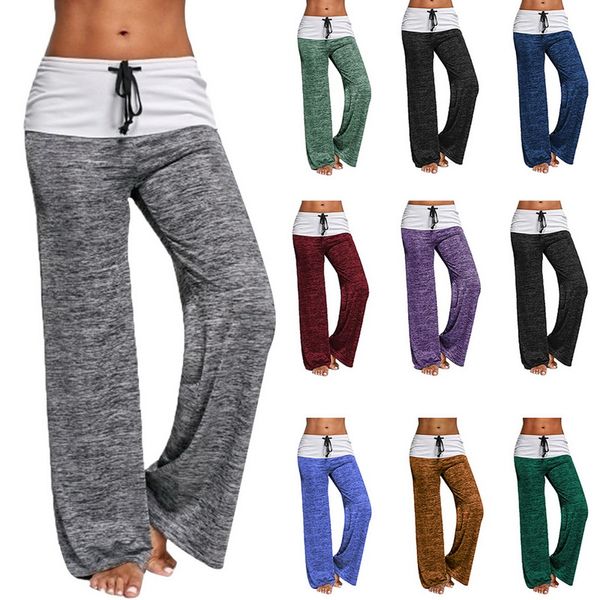 

heflashor 2019 women wide leg pants casual hip hop streetwear loose straight trousers female patchwork sweatpants dropshipping, Black;white