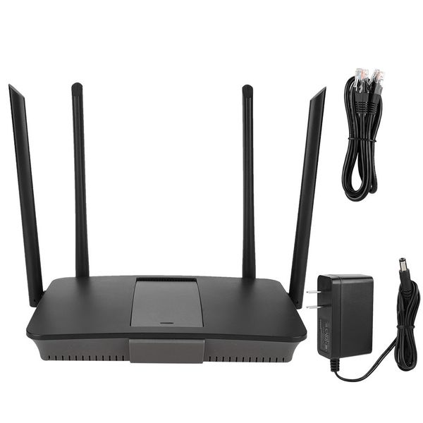 

1200mbps high power four antennas dual band gigabit wireless network router us plug 110-240v