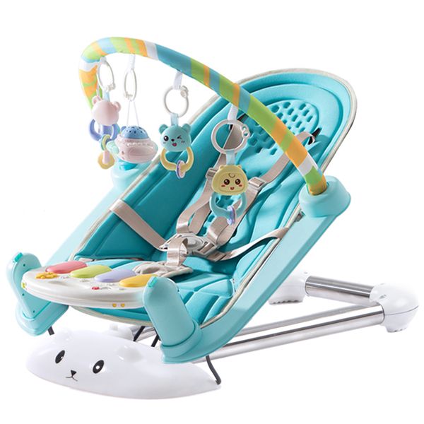 

new baby bouncer 2 in 1 rocking chair portable folding swing chair removeable baby cradle intellectual piano gym play mats