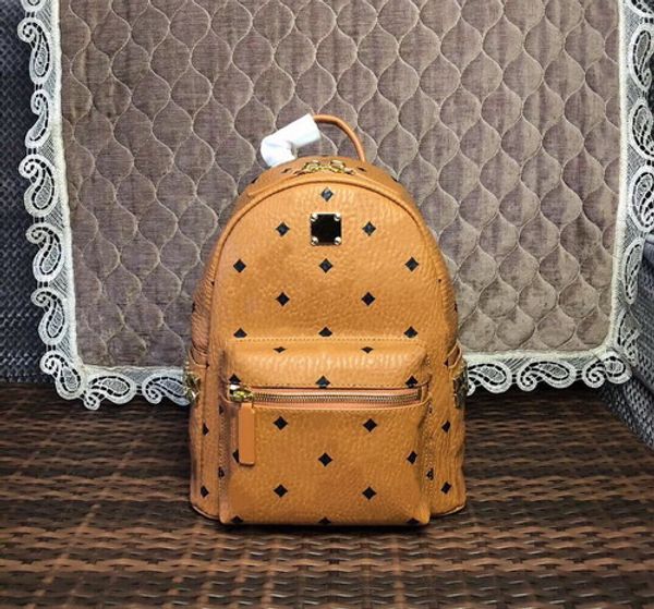 

big black brown punk style rivet backpack fashion men women knapsack korean stylish shoulder bag designer bag high-end pu school bag