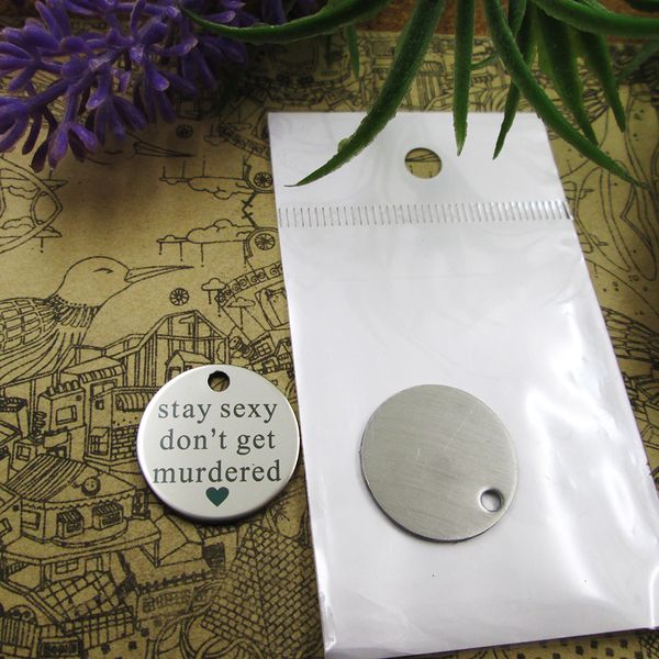 

40pcs--"stay don't get murdered"stainless steel charms more style for choosing diy charms pendants for necklace, Bronze;silver
