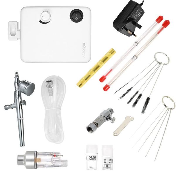 

kkmoon dual action airbrush mini air compressor set gravity feed air brush kit multifunction spray gun for art painting tool set