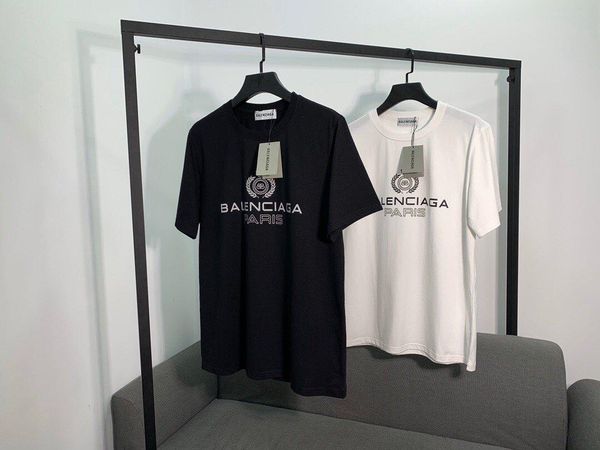 

2020 французская весна и осень последние пшеничные колосья алфавит печати черный белый футболка мужская дизайнерская мода oversize высокое к, White;black