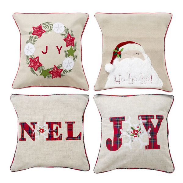 

новый рождественский старик чехлы 45 см * 45 см алфавит хлопок вышивка декоративные наволочки диван автомобиль бросить подушки