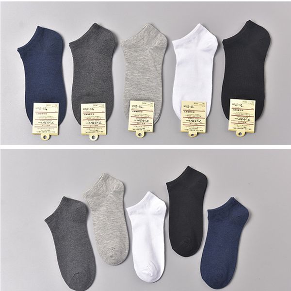 

men socks cotton loafer boat non-slip low cut ankle socks male pure color sock underwear designer mens basketball sport socks cz407, Black