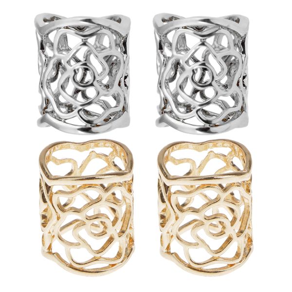 

womens hollow rose flower pattern scarf scarves buckle jewelry 2x, Gray