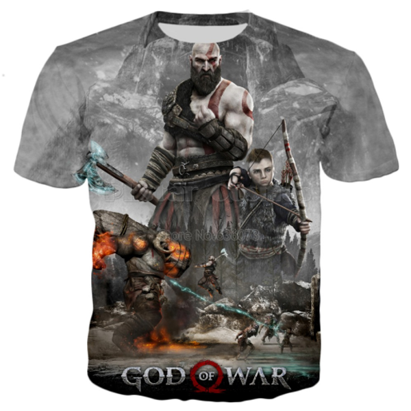 

2019 новые горячие мода god of war футболки 3d печать футболки мужчины / женщины хип-хоп уличная одежда топы футболка лето с коротким рукаво, White;black