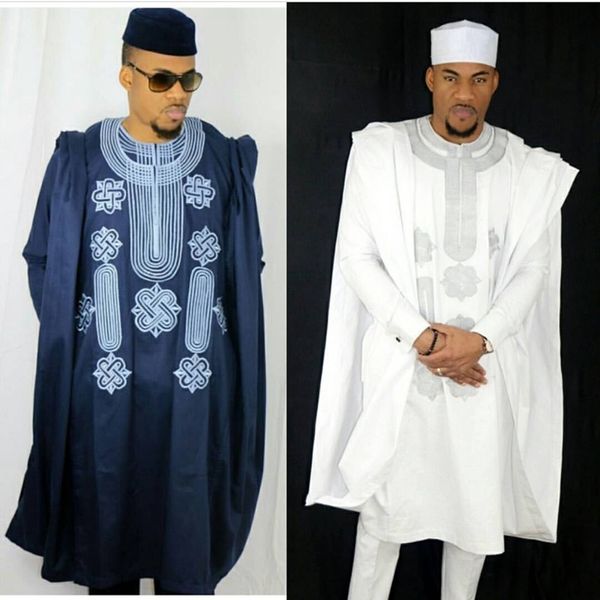 

africa men dashiki bazin riche suits shirt pant 3 pieces set embroidery navy blue black white african mens clothing robe, Red