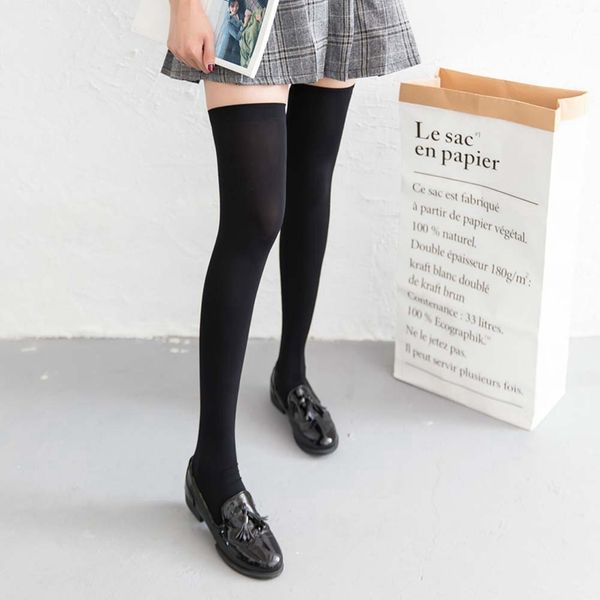 

new women socks fashion stockings casual cotton thigh high over knee cotton high socks girls womens female long knee sock, Black;white